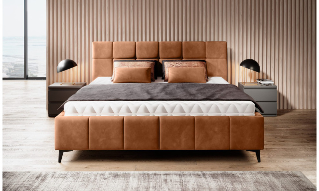 Luxusní postel  Noemi 160x200 + matrace Magic cool, hnědá Element