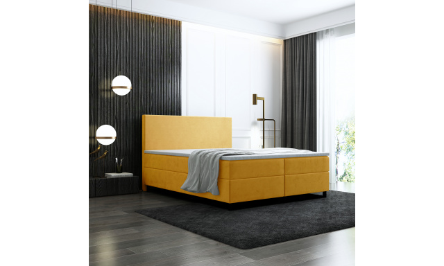 Box spring posteľ Bodie "2" 180x200 cm žltá