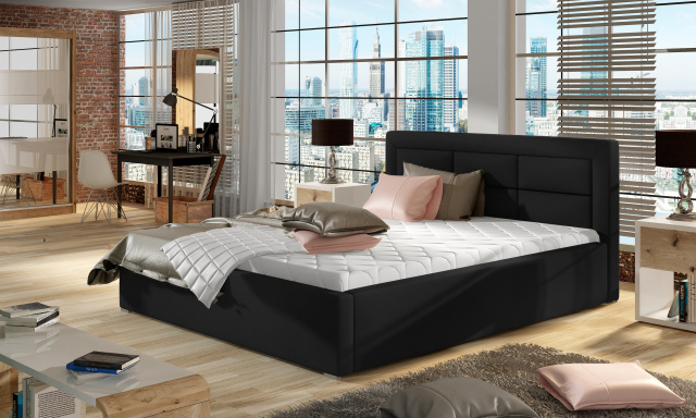 Moderná posteľ Rono, 180x200cm, čierná Soft