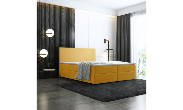 Box spring posteľ Bodie 160x200 cm žltá