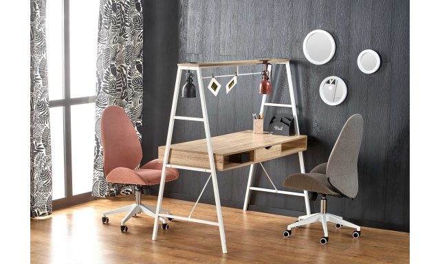 Dizajnový PC stôl Hema1640, sonoma/biely