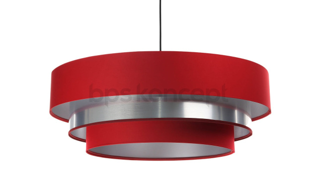 Dizajnová závesná lampa Trento, červená/strieborná