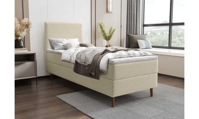 Moderná posteľ Karas 90x200cm, krémová Poso