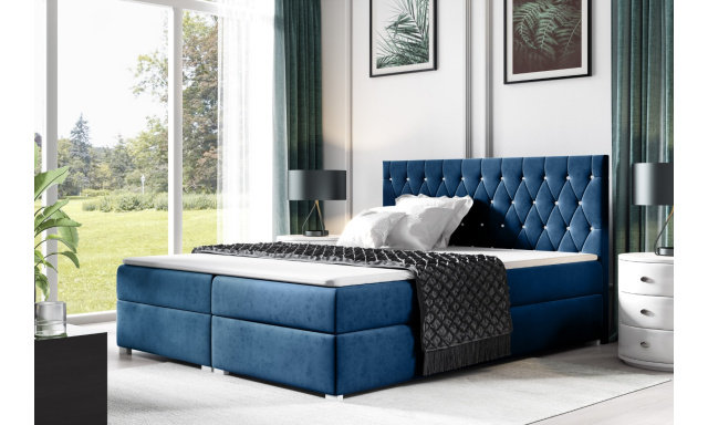 Čalúnená posteľ Nadine 160x200cm, modrá Monolith
