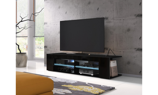 Moderný TV stolík Setto 180, čierny + LED