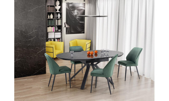 Luxusný jedálenský stôl Hema1924, čierny mramor