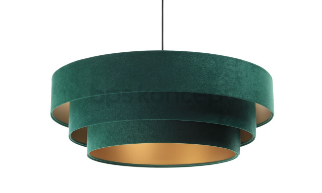 Dizajnová závesná lampa Trento, zelená/zlatá
