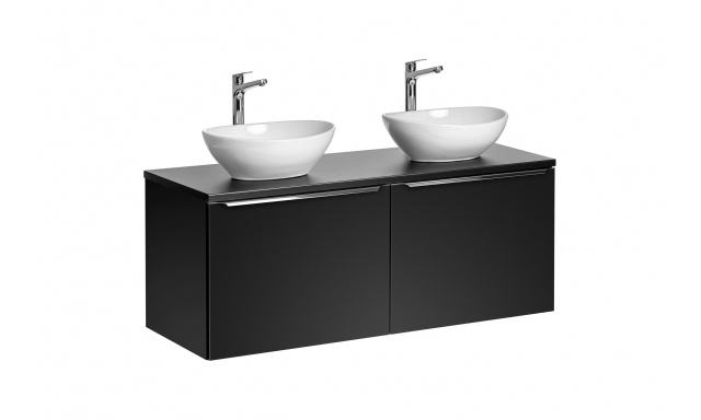 Kúpeľňový nábytok Santino, zostava B / čierna - 120cm+ 2x umývadlo