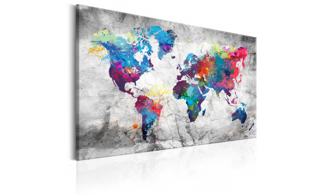 Obraz - World Map: Grey Style