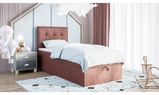 Kvalitná boxspring posteľ Dogo 90x200cm, ružová Solo