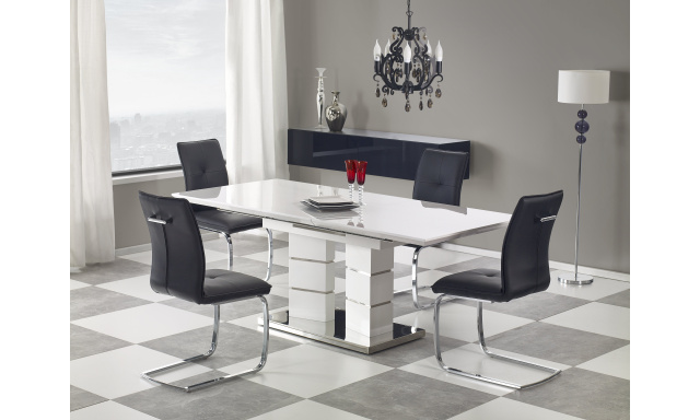 luxusné jedálenský stôl Loora, biely