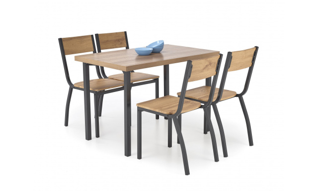 Zostava jedálenský stôl + 4x stolička Hema4007, dub prírodný