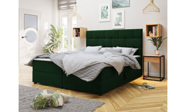 Moderná box spring posteľ Vateno 180x200, zelená Itaka