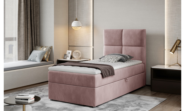 Moderná box spring posteľ Garda 90x200, ružová Monolith