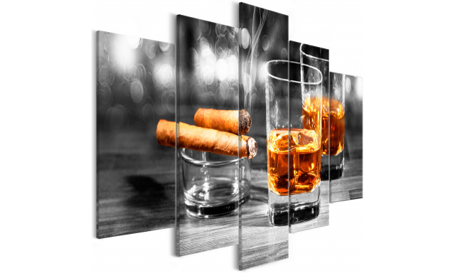 Obraz - Cigars and Whiskey (5 Parts) Wide