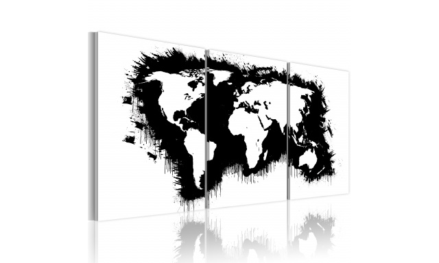 Obraz - The World map in black-and-white