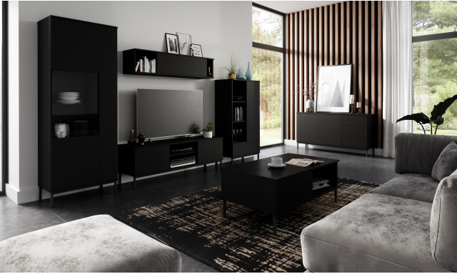 Moderná obývacia izba Crazy zostava A, čierna