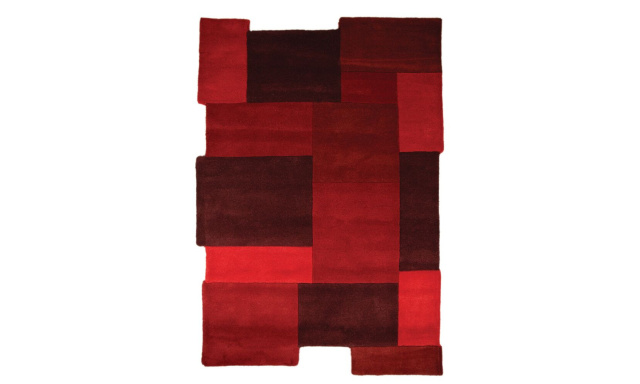 Ručně všívaný kusový koberec Abstract Collage Red