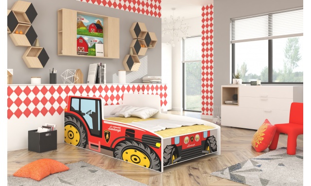 Detská posteľ Traktor červený 160x80 + matrace ZADARMO!